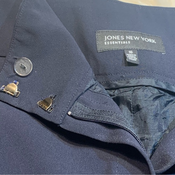 Long Wide leg lined navy dress pant - Picture 7 of 9